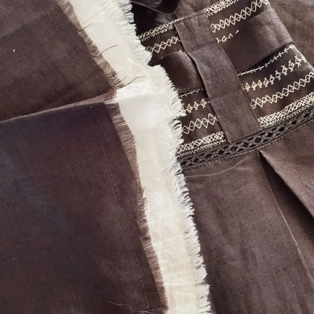 Zara Boho Chic Brown Fringe High Waisted Skirt - Size Small - Picture 4 of 4